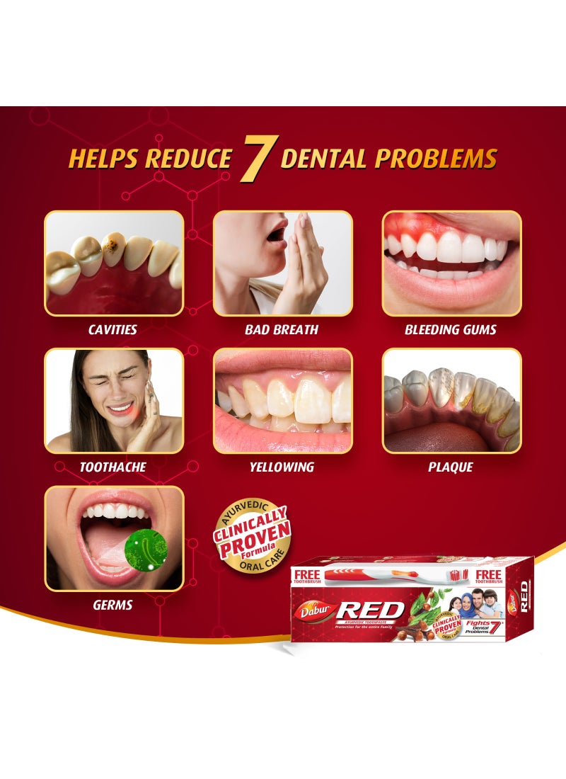 Dabur Red Toothpaste With Free Brush - Image 2