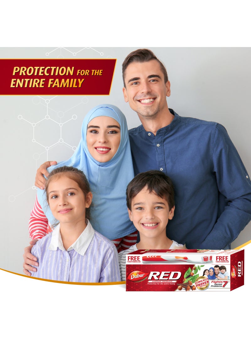 Dabur Red Toothpaste With Free Brush - Image 3