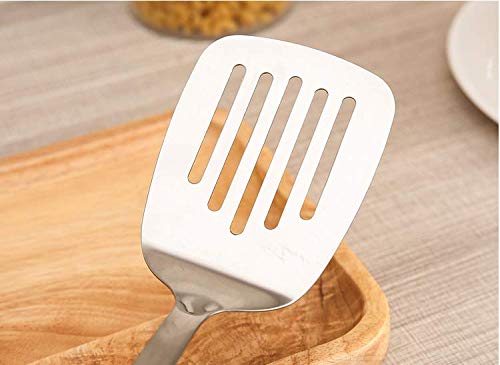 Naidev Flipper Kitchen Cooking Stainless Steel Utensils Set Wooden Handle Egg Flipper Gadgets Spatula Set Hook,Slotted Turner (Turner, 1) - Image 4