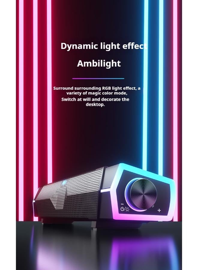 Computer speaker, Desktop Soundbar, USB Powered w/ Bluetooth (Black) - Image 1