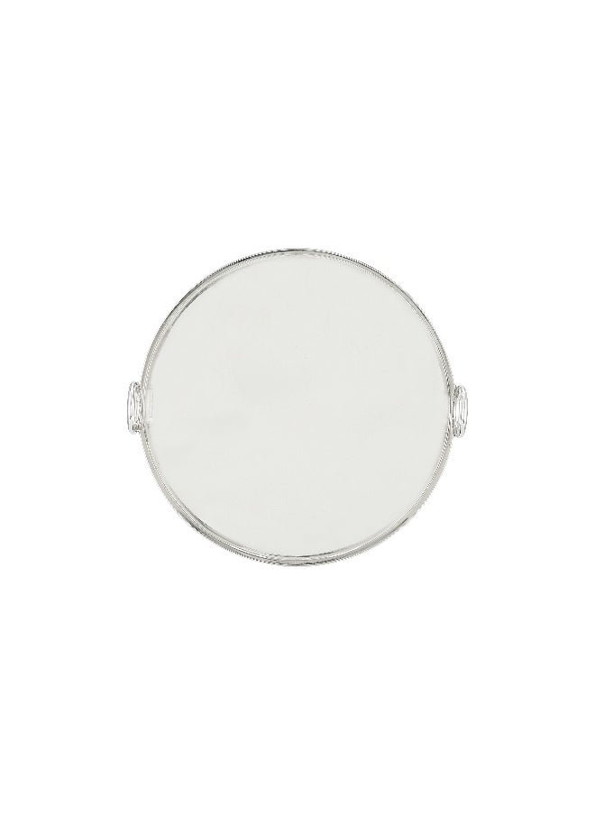 دلتي صينية تقديم دائرية لون سيلفر 36*36*6.5 سم  - Image 1