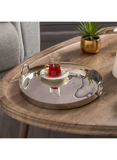 Dallaty Round Serving Tray Silver Finish 36*36*6.5 cm  - Image 4