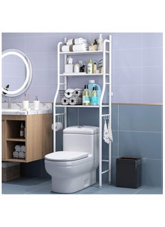 BLOOMING TIME White 3-Tier Metal Toilet Storage Rack  - Image 2