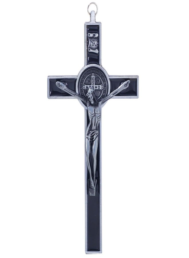 KOMI Metal Crucifix Wall Cross, Catholic Crosses with Black Enamel - 7.5 Inch Crucifix for Wall, Jesus Christian Wall Hanging Cross for Home Decor - Image 2