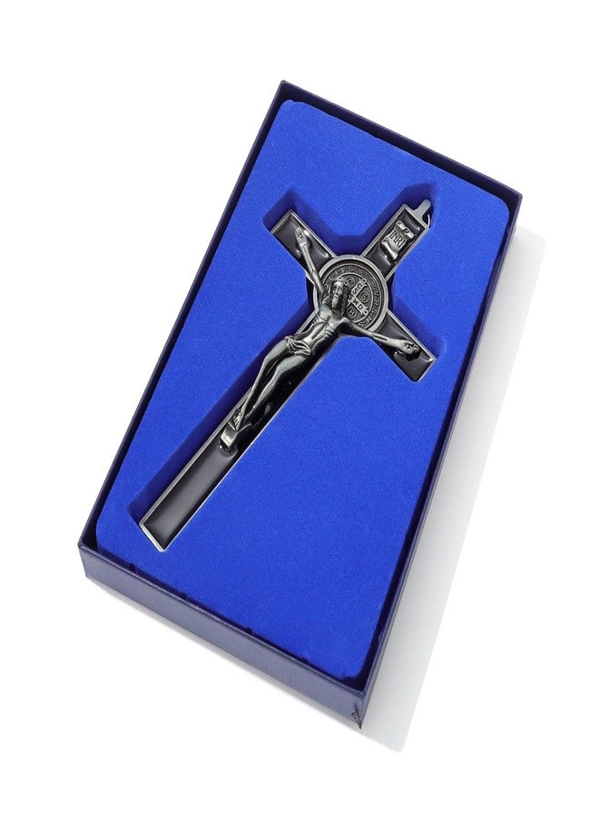 KOMI Metal Crucifix Wall Cross, Catholic Crosses with Black Enamel - 7.5 Inch Crucifix for Wall, Jesus Christian Wall Hanging Cross for Home Decor - Image 4