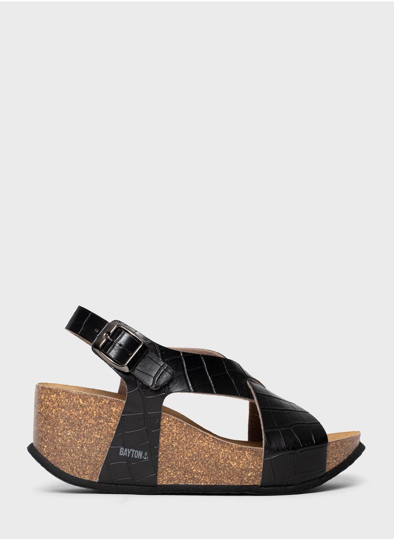 BAYTON Jerez Strappy Mid Heel Wedges  - Image 1