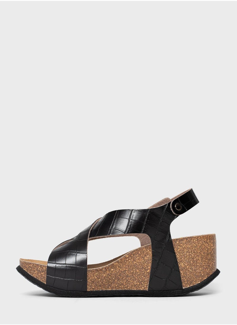 BAYTON Jerez Strappy Mid Heel Wedges  - Image 2
