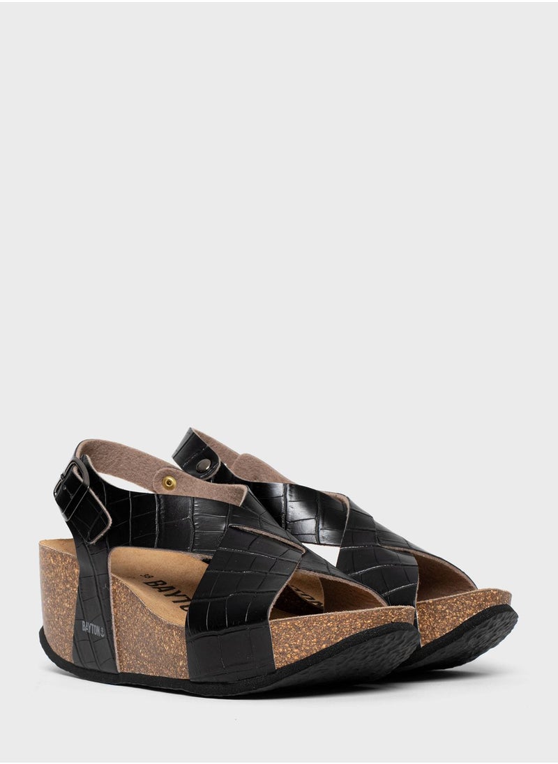 BAYTON Jerez Strappy Mid Heel Wedges  - Image 5