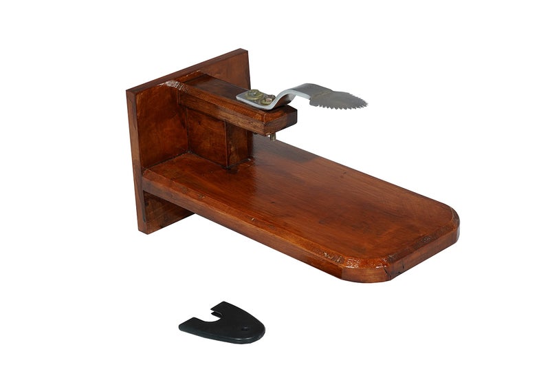 PEDPIX Wooden Coconut Scraper | Tabletop Grater with Movable Chirava | Teak Wood Base | Coconut Cracker, Peeler, Standing Scraper | Non-Electric for Kitchen | Coconut Grater & Crusher for Home Needs - Image 1