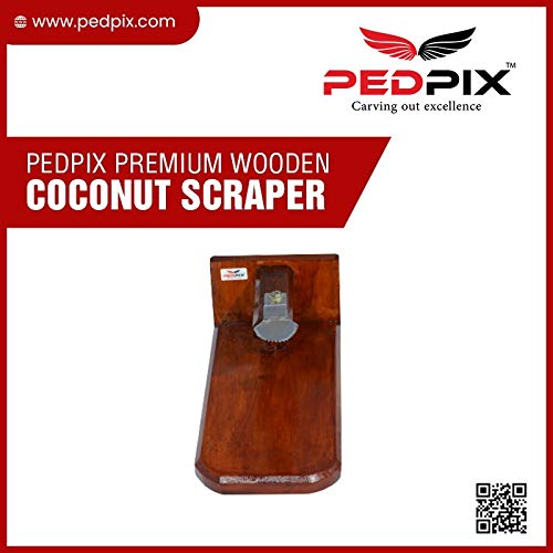 PEDPIX Wooden Coconut Scraper | Tabletop Grater with Movable Chirava | Teak Wood Base | Coconut Cracker, Peeler, Standing Scraper | Non-Electric for Kitchen | Coconut Grater & Crusher for Home Needs - Image 4