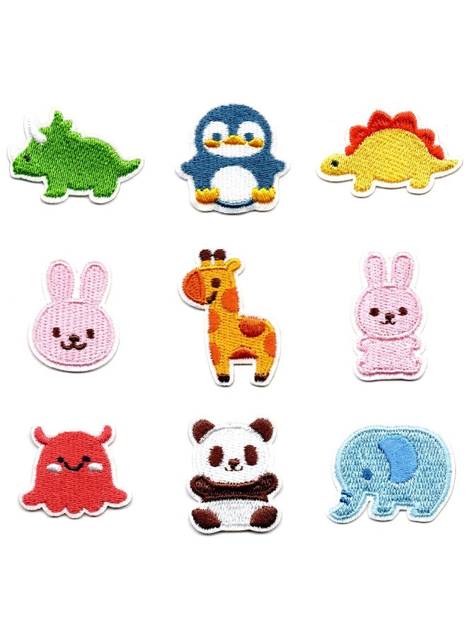 9Pcs Cute Animal Iron-On Patches, Embroidered Appliques for Kids Clothing, Jeans, Backpacks, DIY Decoration and Repair - Image 1