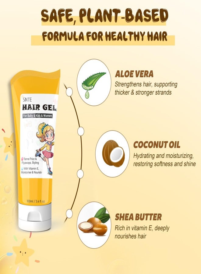 Samnyte Hair Gel for Kids, Baby, Toddler, Women. Slick Back Gel Fly Away Hair Tamer, Hair Styling Products - Vitamin E Moisturize and Nourish, Hair Wax Designed for Children and Women 3.4 Fl Oz - Image 5