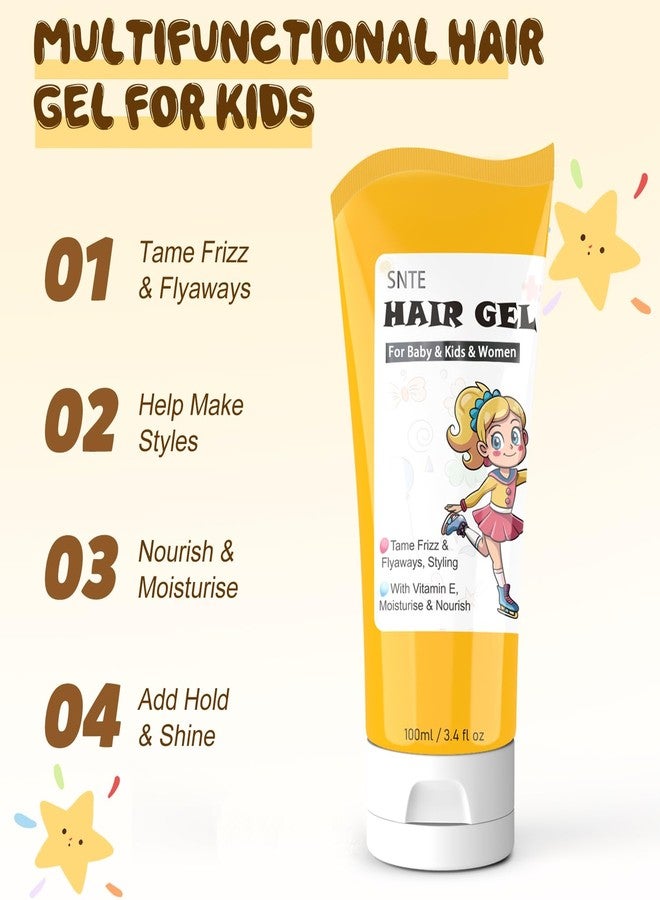 Samnyte Hair Gel for Kids, Baby, Toddler, Women. Slick Back Gel Fly Away Hair Tamer, Hair Styling Products - Vitamin E Moisturize and Nourish, Hair Wax Designed for Children and Women 3.4 Fl Oz - Image 2