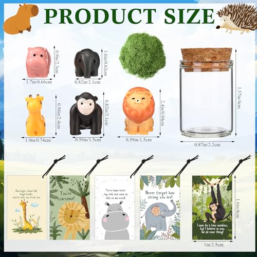Fumete 35 Set Employee Appreciation Gifts Bulk for Coworkers Staff Thank You Desk Pet Animal Pun Note Card End of Year Student Gifts from Teacher Volunteer Team Graduation Party Favors Grassland - Image 3