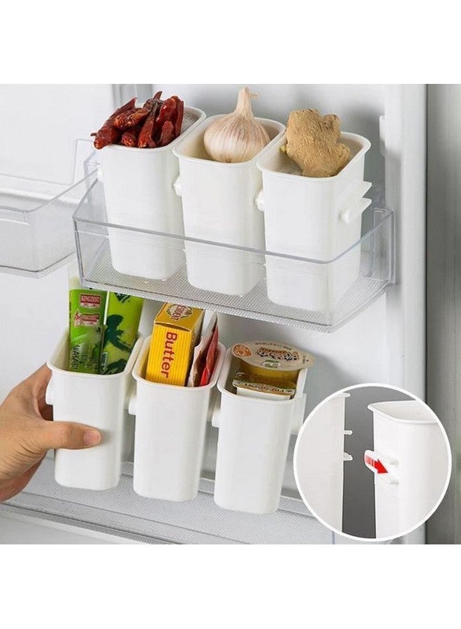 DEVZA Plastic Storage Containers, Detachable Food Refrigerator Organizer (Set of 4 Pcs, 11 x 8 x 5 cm, White) - Image 3