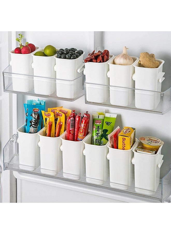 DEVZA Plastic Storage Containers, Detachable Food Refrigerator Organizer (Set of 4 Pcs, 11 x 8 x 5 cm, White) - Image 1
