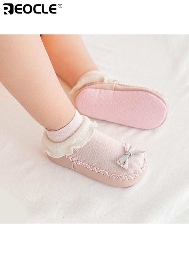 ريوكل زوجان من أحذية أطفال ناعمة غير قابلة للانزلاق مع فيونكة نعال غير سامة للأطفال راحة حذاء أطفال جوارب أرضية طوال الموسم للأولاد والبنات - Image 2