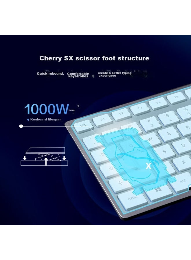 Cherry Dw9100 Wireless Keyboard And Mouse Combo, Bluetooth Dual-mode Keyboard And Mouse, Computer Keyboard, Office Business, Sx Scissor Foot Ultra-thin Keyboard, Rechargeable Black - Image 3