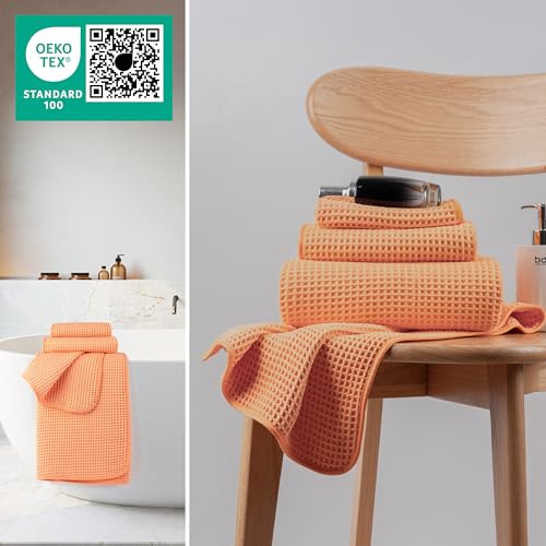 MICROFI Microfiber Waffle Bath Towels, 3 Pieces, Oversized, Soft, Absorbent, Fast Drying, Lint Free, Includes Bath, Face and Hand Towels 430 GSM - Image 4
