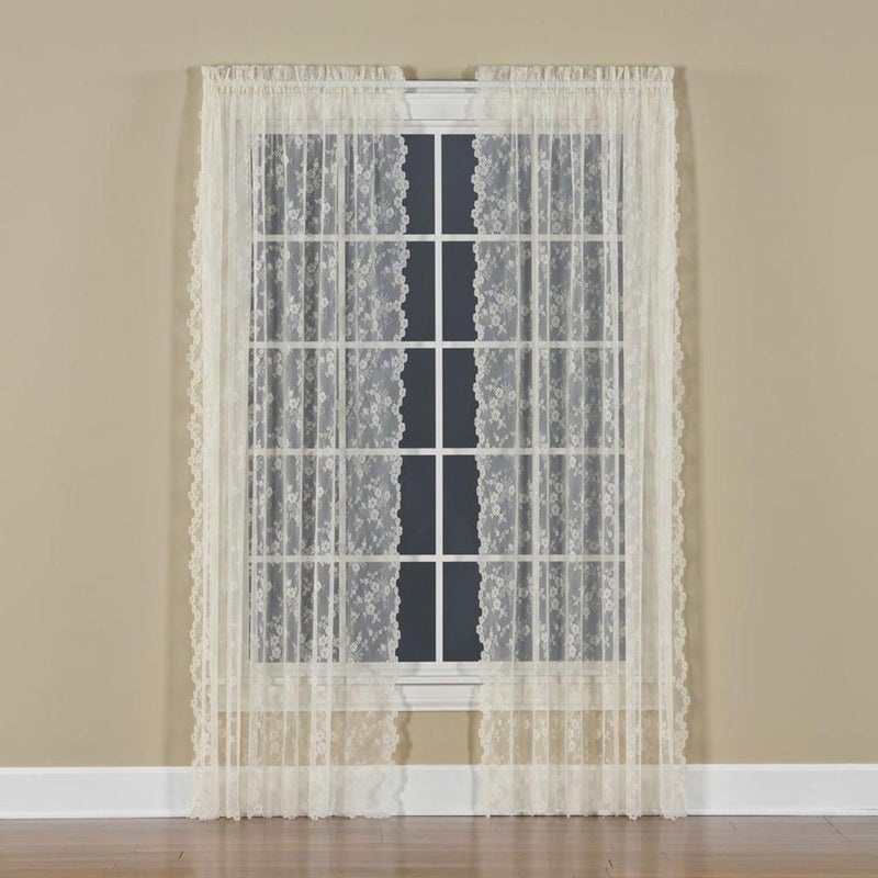 SKL Home by Saturday Knight Ltd Petite Fleur Curtain Panel Ivory 56 inches x 84 inches