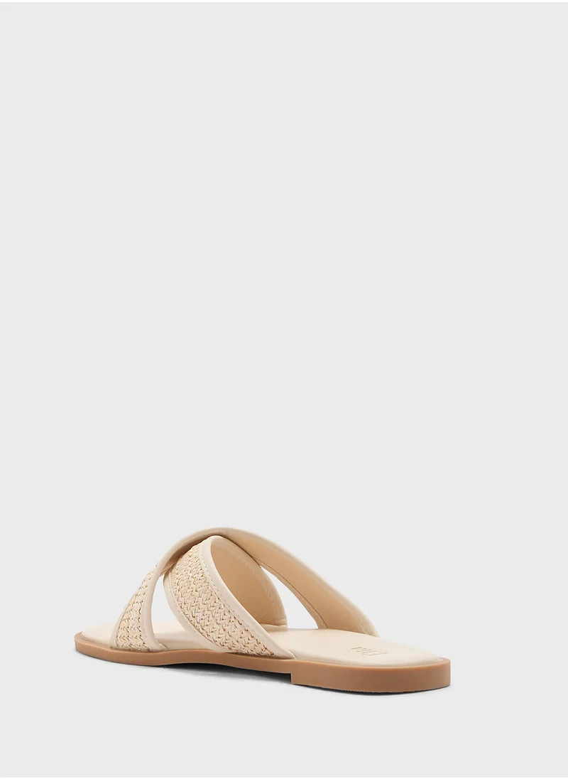 ELLA Raffia Flat Sandal