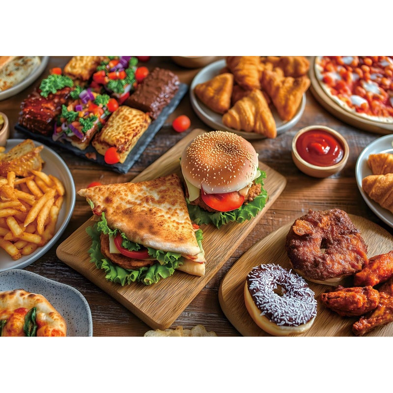 MINIWAN Delicious Food Feast 1000 Piece Puzzle for Adults Fun Puzzles for Adults 1000 Pieces with HD Print Poster 275 197 in Dust Free for Gifts Halloween Christmas Family Games Lovers - Image 3
