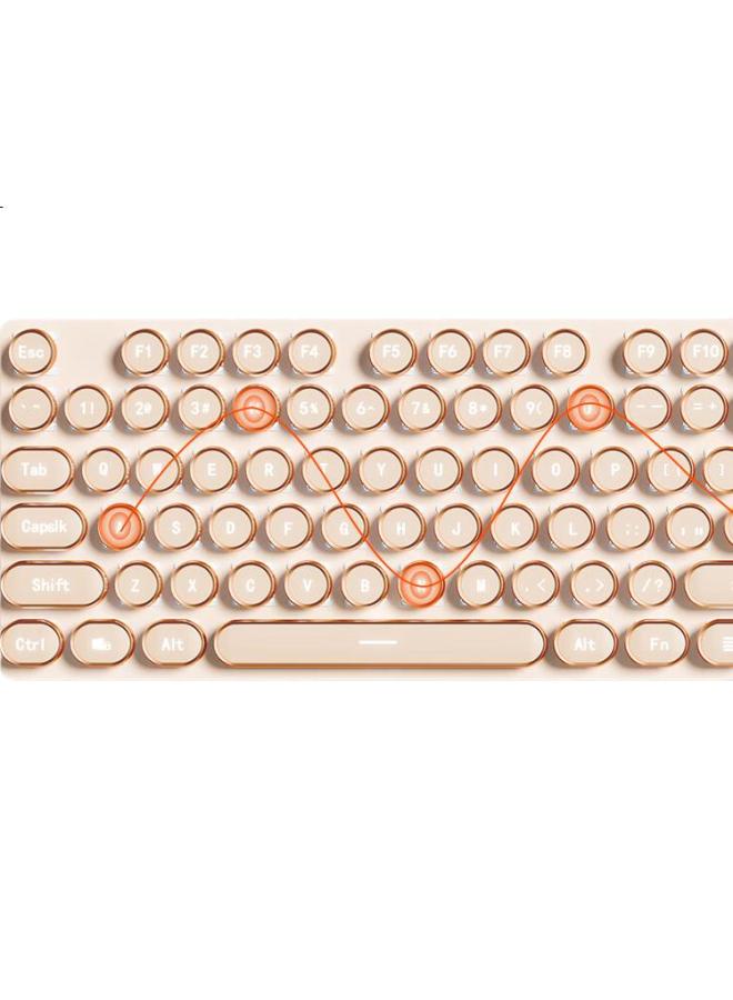 HP Hp Gk400Y Mechanical Keyboard, Steam Metal Punk, For Women, Office, Gaming, E-Sports, Wired, Milk Tea Brown Switch, 104 Keys - Image 3