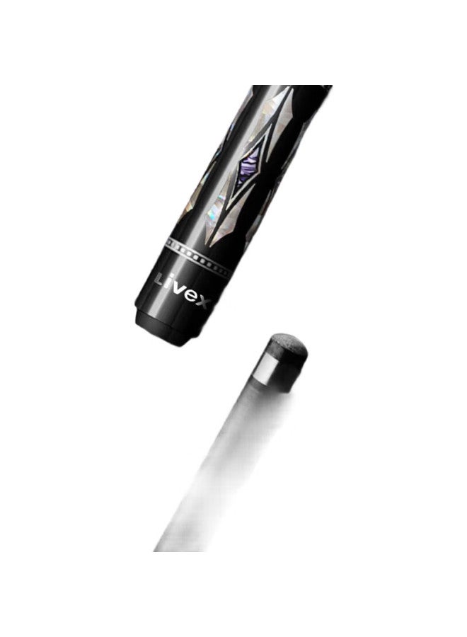 Livex Carbon Fiber Small Tip Cue, Chinese-Style Black 8, High-Tech Carbon 1/2 Pool Cue, Detachable Billiard Cue With Cue Case, Ts01 - Image 1