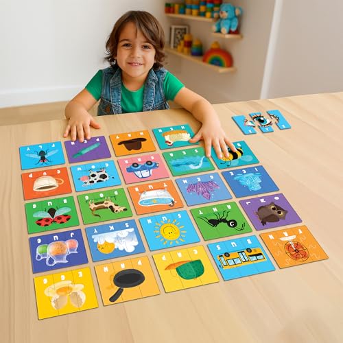Play Panda Learning Puzzle 3 Letter Words, Type 2-75 Piece Spelling Puzzle Set with Spelling Guide, Word Puzzle Game for Kids, Letter Recognition and Early Reading Puzzle Game for Boys and Girls - Image 2