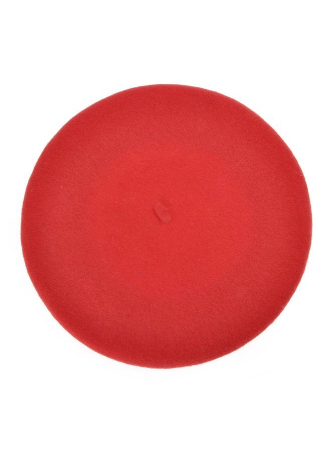 ZLYC Wool Beret Hat Classic Solid Color French Beret for Women Red - Image 4