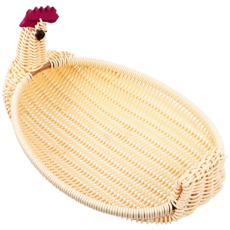 Rattan Animal Shaped Fruit Basket Storage Container 29x17x15cm Beige - Image 2