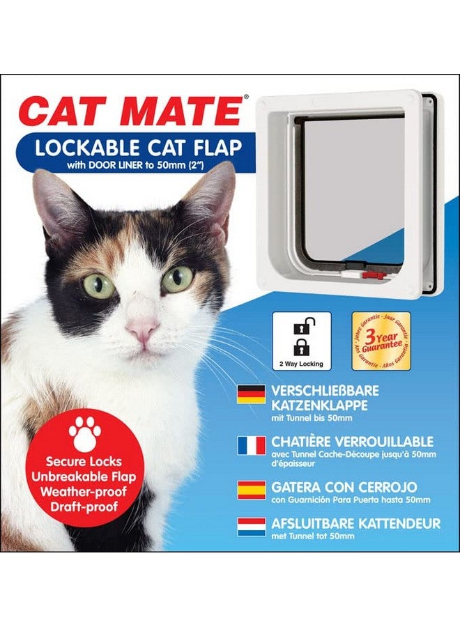 Cat Mate Lockable Cat Flap With Door Liner, White - Image 4