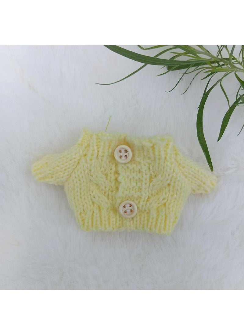 17cm Labubu Doll Knitted Sweater Pendant Yellow 