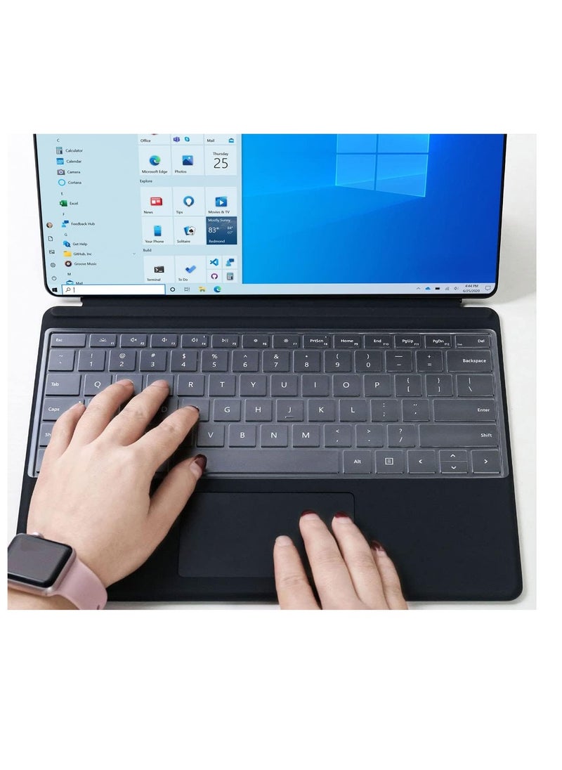Ultra Thin Clear TPU Keyboard Cover for Microsoft Surface Pro 11/10/9/8 13 inch Touchscreen 2024 2023 2022 2021 & Surface Pro X 13" 2020 2019 Protector Accessories-TPU
