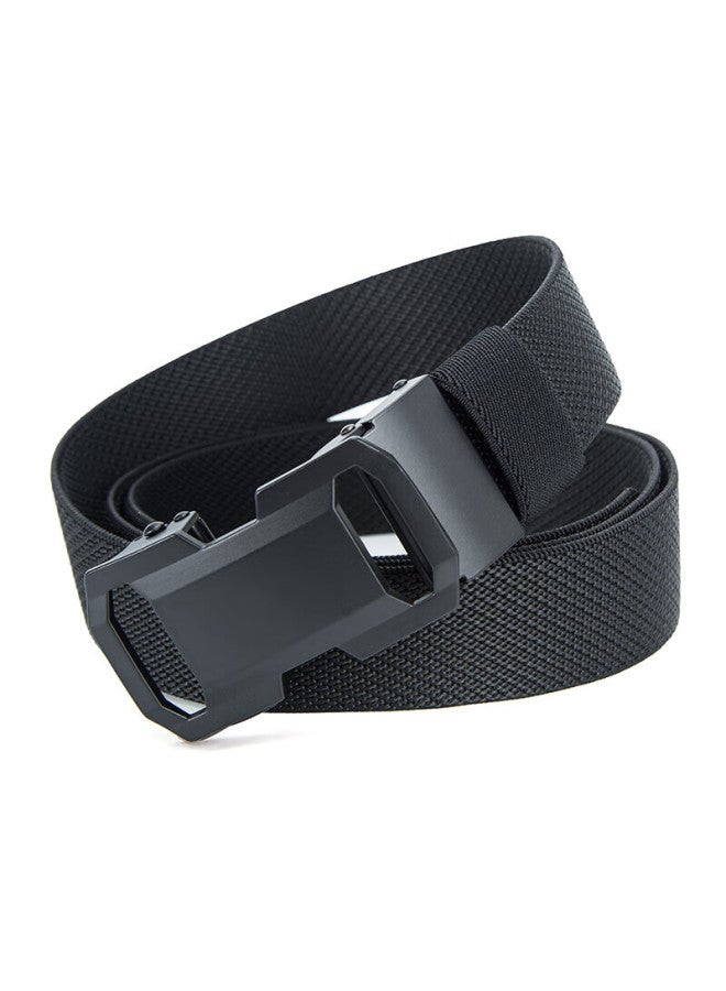 Tfo Compeion-level Automatic Buckle Outdoor Belt, Casual Elastic Nylon Woven Trouser Belt 2802413, Black - Image 1