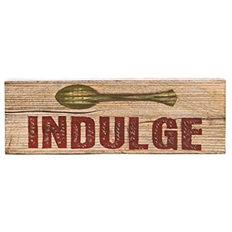 Heritage Lace Farmhouse 3x9 Indulge Wall Art  Wood  Natural - Image 1