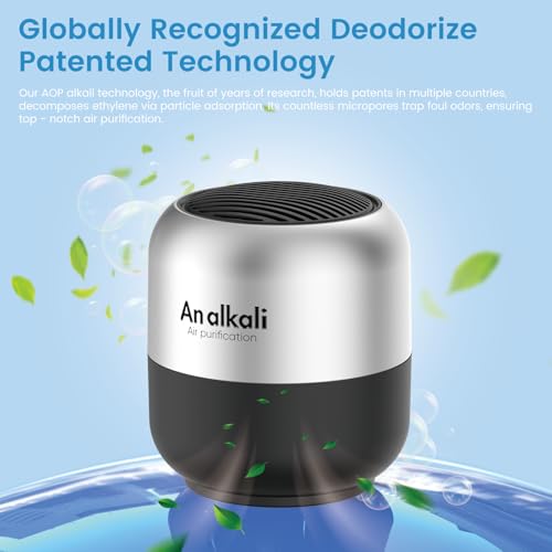 An alkali Fridge Deodorizer – 2 Pack Refrigerator Odor Eliminator, Lasts 10 Years, Chemical-Free Fresh Odor Eliminator Kit, More Effective Than Baking Soda, for Kitchen Appliances, Closet, Car, Pet Areas-Black - Image 2
