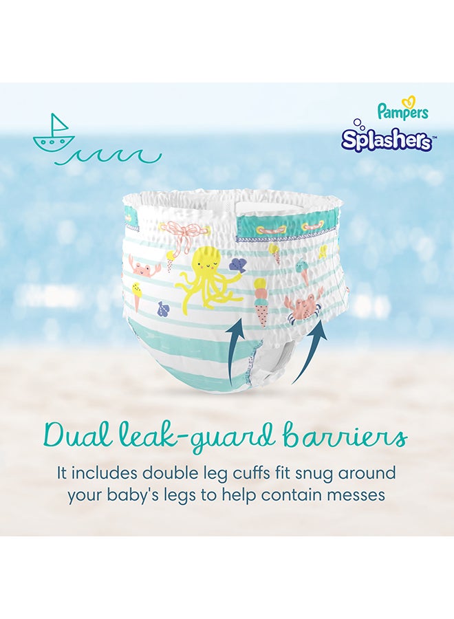 بامبرز سروال سباحة بامبرز سبلاشرز، مقاس 5-6، 14+ كجم، عبوة للحمل، 10 قطع - Image 4