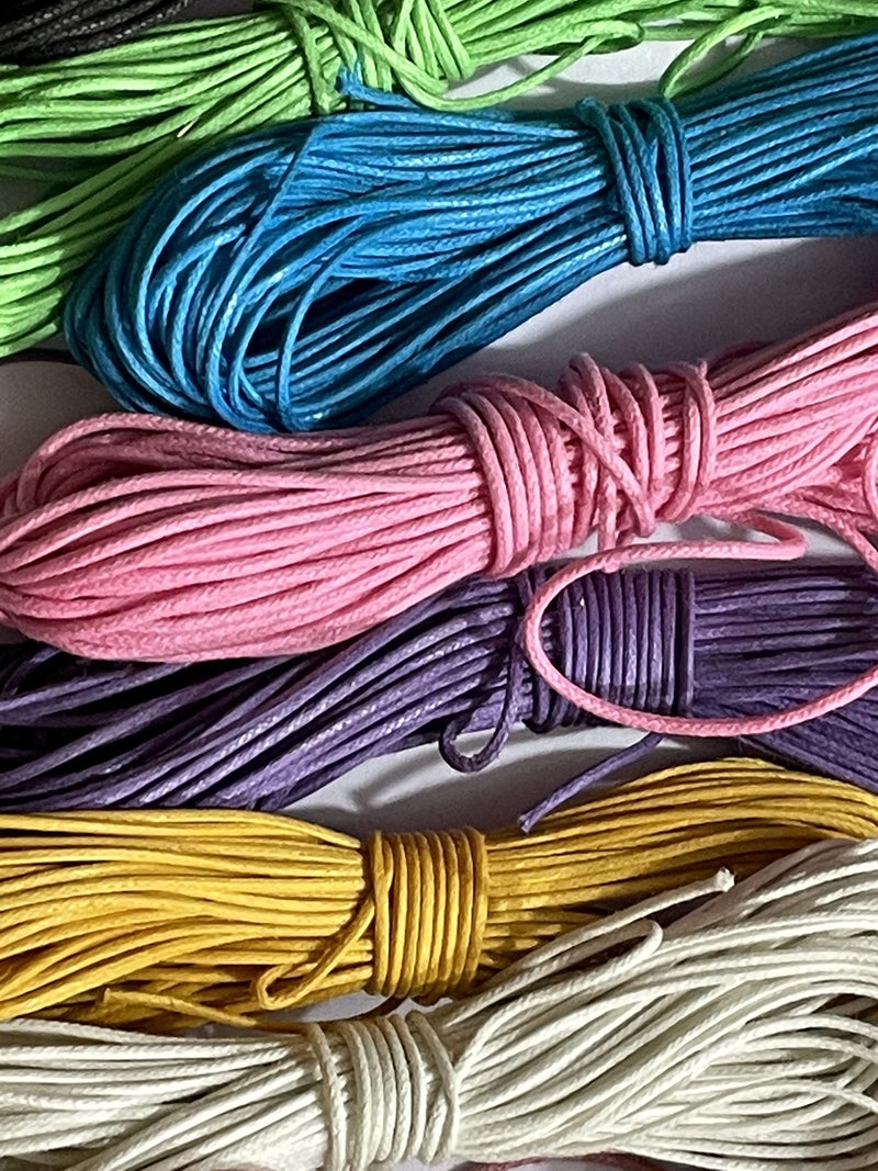 OMX 100 Mtr (10 Mtr Each Colour - 10 Colours) 1mm Thick Waxed Cotton Cord Thread Beading String for Jewelry Making - Image 2