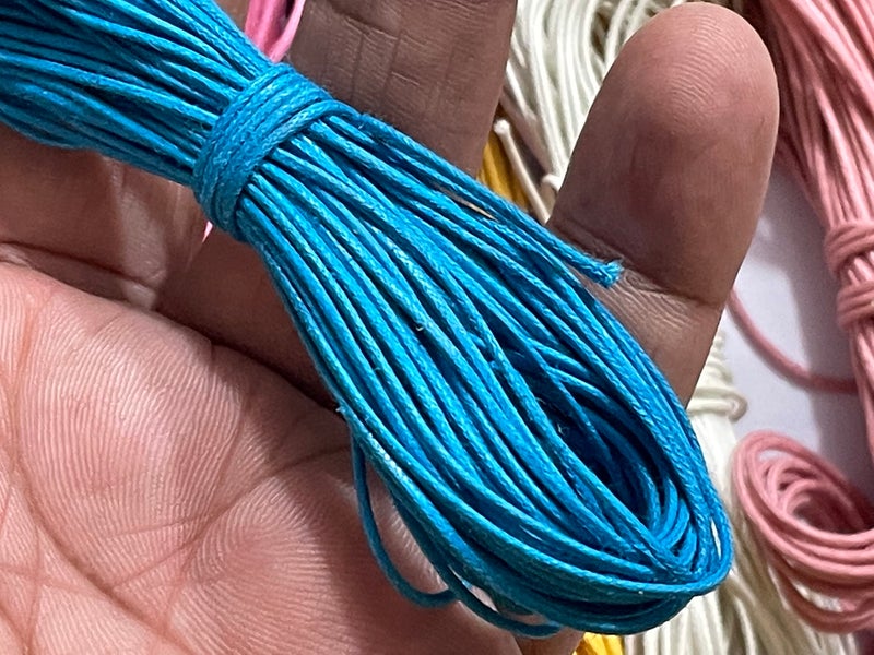 OMX 100 Mtr (10 Mtr Each Colour - 10 Colours) 1mm Thick Waxed Cotton Cord Thread Beading String for Jewelry Making - Image 3