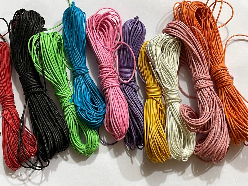 OMX 100 Mtr (10 Mtr Each Colour - 10 Colours) 1mm Thick Waxed Cotton Cord Thread Beading String for Jewelry Making - Image 4