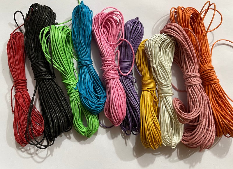 OMX 100 Mtr (10 Mtr Each Colour - 10 Colours) 1mm Thick Waxed Cotton Cord Thread Beading String for Jewelry Making - Image 1