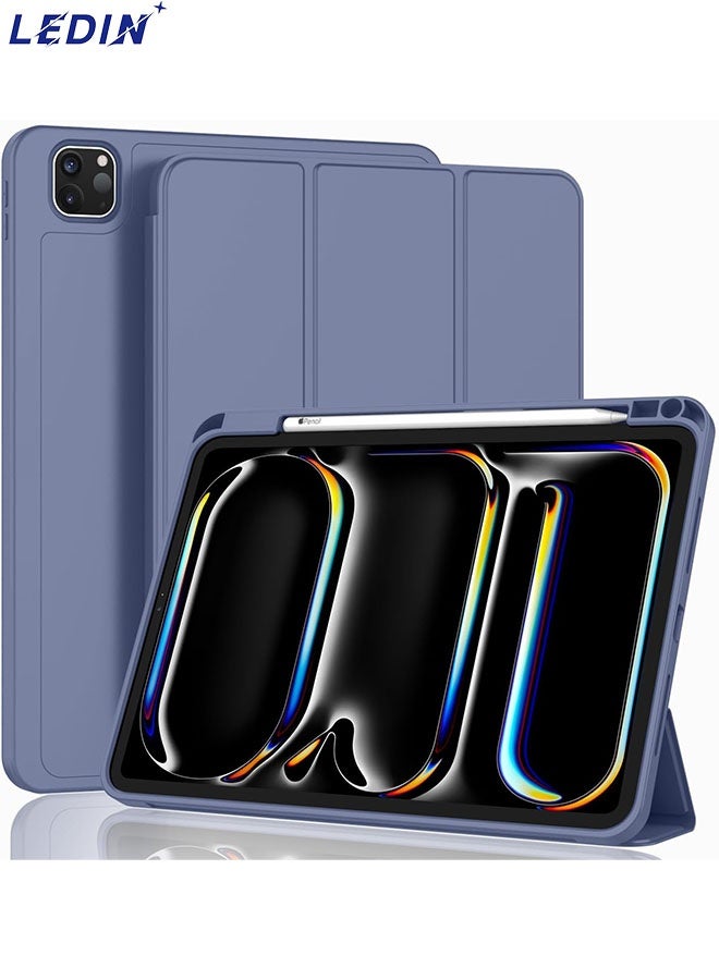 LEDIN Case Compatible with iPad Pro 11 (2024) Case/iPad Pro 11 Case Pro 11 Inch with Pencil Holder, Trifold Stand Protective Case Supports 2nd Gen iPencil Charging, Auto Sleep/Wake - Image 1