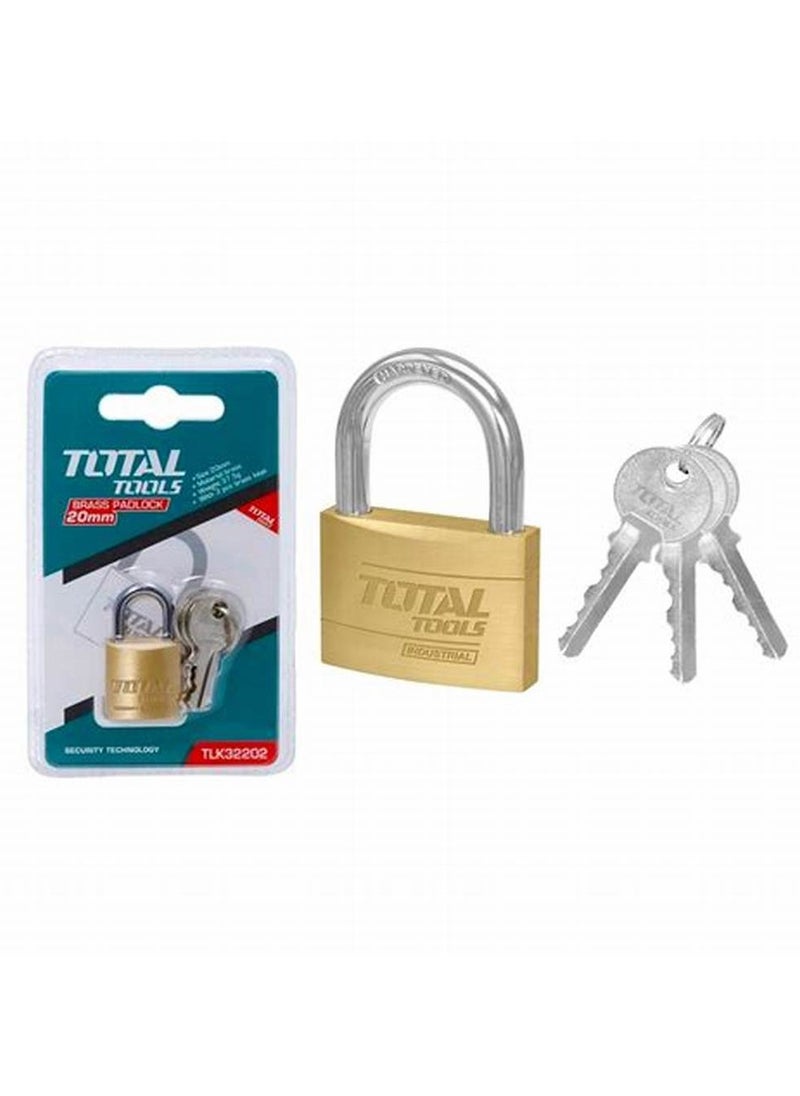 TOTAL Heavy Duty Brass Padlock 20 MM  - Image 2