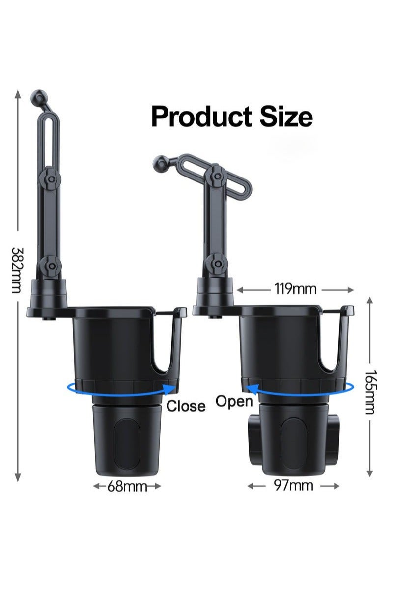 Cup Holder Phone Mount for Car, Adjustable Cup Holder Base Diameter Range is 2.5"- 4.1", Suitable for Most Car Height and Angle Adjustment Compatible with Most Smart Phones - Image 2