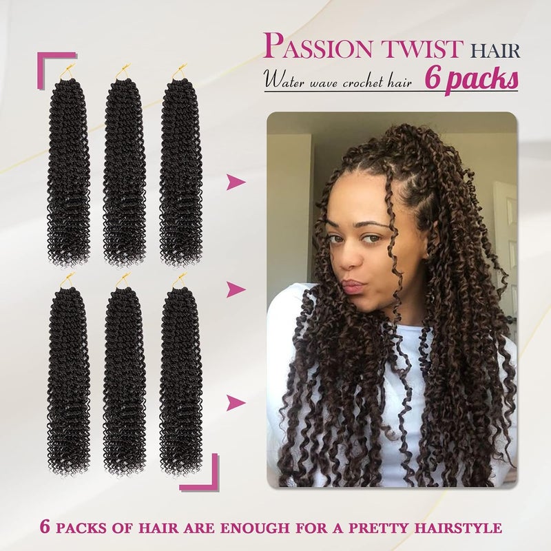 Dansama Passion Twist Hair Water Wave Braiding Hair for Butterfly Style Crochet Braids Bohemian Hair Extensions (18inch, #4, Economy Pack) - Image 2