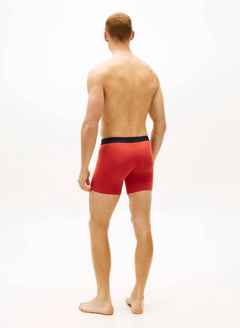 TOMMY HILFIGER Drk Ash/Prp Nvy/Tr Rd 3 Pack Cotton Stretch Boxer Briefs for Men | Best Price UAE