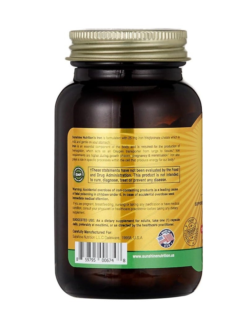 SUNSHINE NUTRITION Iron 25 Mg Capsules 100'S - Image 2