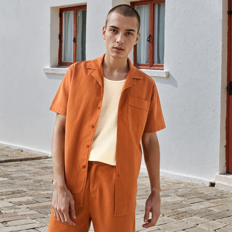 Lee Cooper Lee Cooper Linen Resort Shirt and Shorts Set