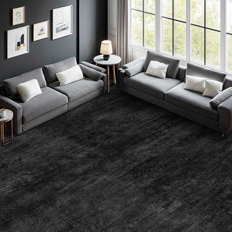 LIANLAM Washable Rug 5x7 Area Rugs for Living Room - Stain Resistant Non-Slip Backing Boho Rug for Bedroom,Durable & Ultra-Thin Vintage Large Area Rug(5x7,Black) - Image 1